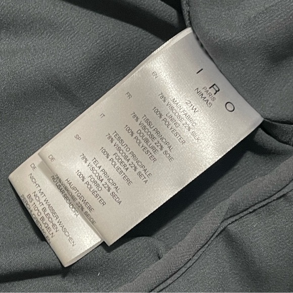 IRO Gray Nimas One Sleeve Draped Devoré Velvet Mini Dress Dize 38 - Picture 12 of 13